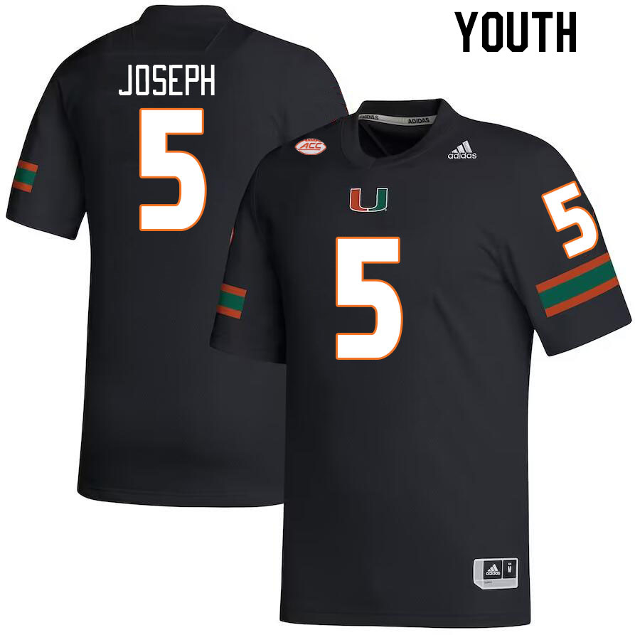 Youth #5 Ray Ray Joseph Miami Hurricanes College Football Jerseys Stitched Sale-Black - Click Image to Close